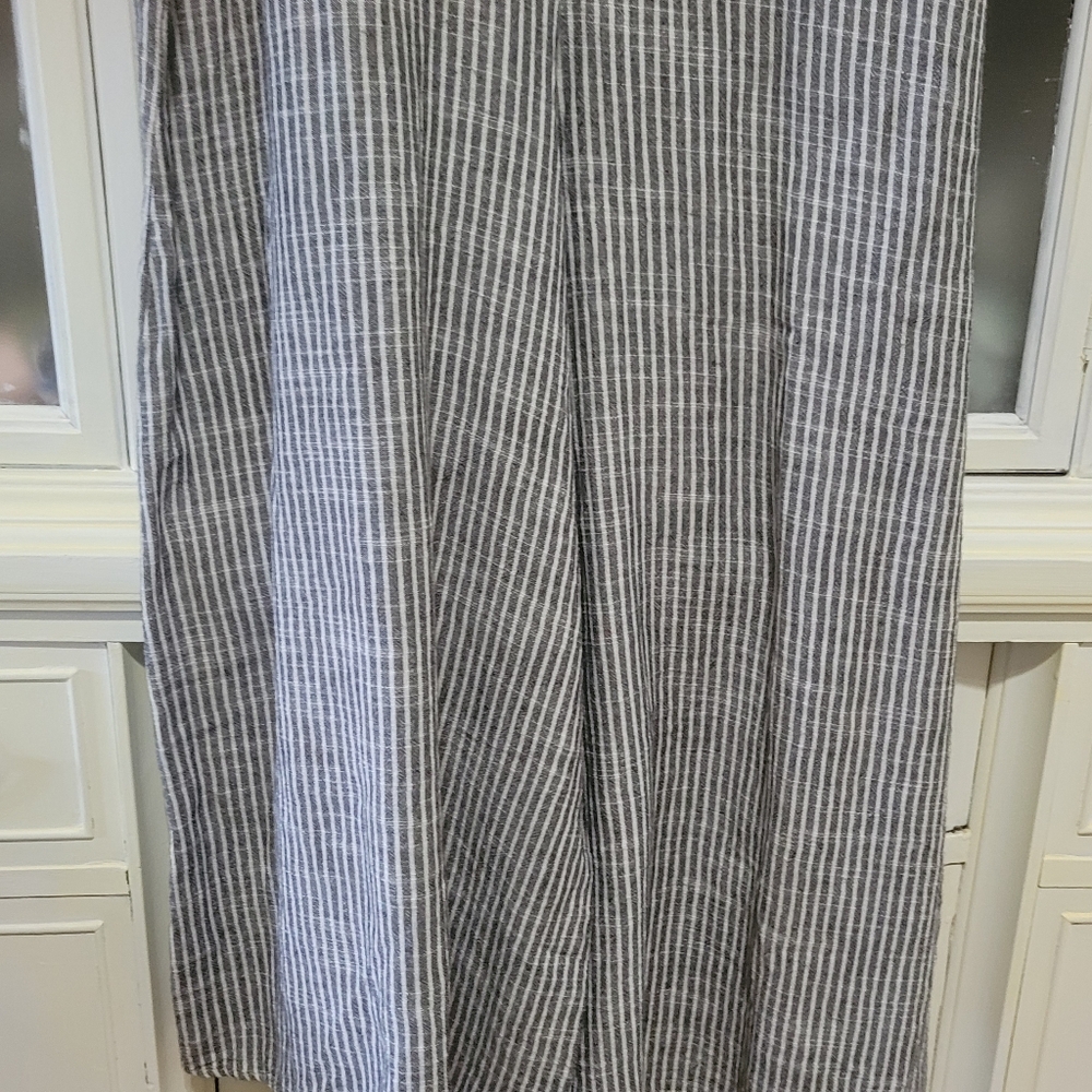 Max Studio Striped Sleeveless Pin Stripe Jumpsuit Rumper Cotton Linen Blend Sm - Picture 12 of 14